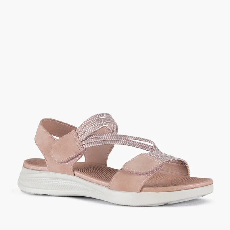Adjustable Strap Women's Sandals with a Padded Heel in Pink for a Custom FitTERRY BLUSH Adjustable Strap Women's Sandals with a Padded Heel in Pink for a Custom FitTERRY BLUSH