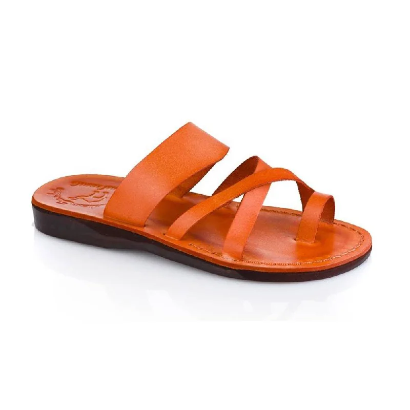 Elastic - Strap Women's Sandals with a Padded Toe in Teal for Easy On - and - OffThe Good Shepherd - Leather Toe Loop Sandal | Orange Elastic - Strap Women's Sandals with a Padded Toe in Teal for Easy On - and - OffThe Good Shepherd - Leather Toe Loop Sandal | Orange