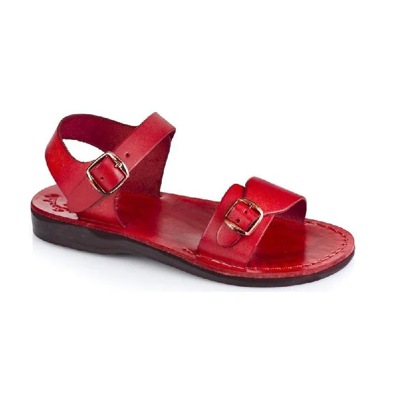 Elastic - Strap Women's Sandals with a Padded Toe in Teal for Easy On - and - OffThe Original - Leather Adjustable Strap Sandal | Red Elastic - Strap Women's Sandals with a Padded Toe in Teal for Easy On - and - OffThe Original - Leather Adjustable Strap Sandal | Red