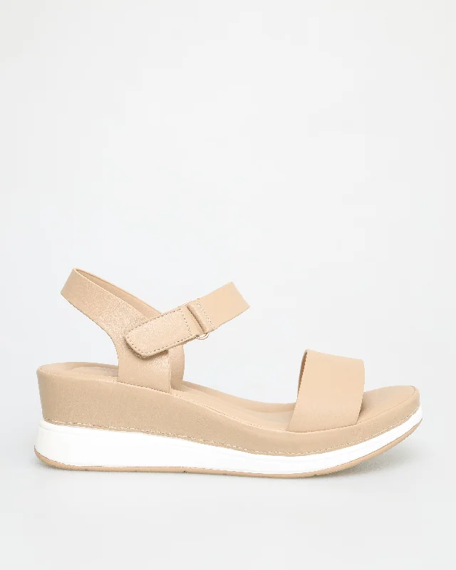 Women's Flat Slide Sandals with a Memory Foam Insole in White for All - Day ComfortTomaz NN196 Ladies Slingback Sandals (Beige) Women's Flat Slide Sandals with a Memory Foam Insole in White for All - Day ComfortTomaz NN196 Ladies Slingback Sandals (Beige)