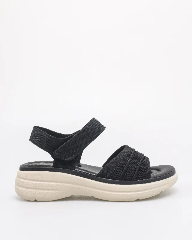 Shock - Absorbing Women's Sandals with a Soft Insole in Black for Active LifestylesTomaz NN419 Ladies Knitted Sandals (Black) Shock - Absorbing Women's Sandals with a Soft Insole in Black for Active LifestylesTomaz NN419 Ladies Knitted Sandals (Black)