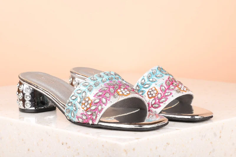 Sustainable Women's Recycled Material Sandals in Beige for Eco - Conscious ShoppersWomen Silver Toned Block Sandals Sustainable Women's Recycled Material Sandals in Beige for Eco - Conscious ShoppersWomen Silver Toned Block Sandals