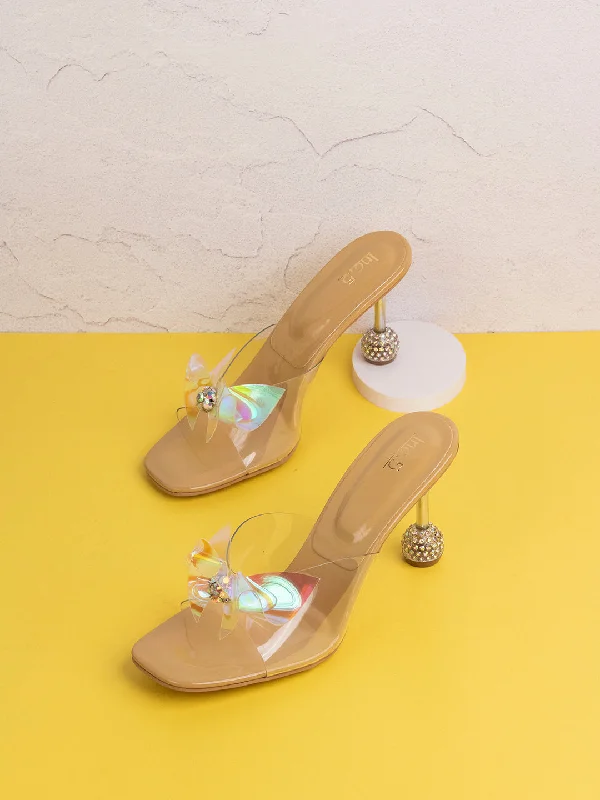 Women's Rhinestone - Embellished Open - Toe Sandals in Silver for a Glamorous Party LookWomens Beige Transparent Square Toe Party Wear Block Heel Sandals Women's Rhinestone - Embellished Open - Toe Sandals in Silver for a Glamorous Party LookWomens Beige Transparent Square Toe Party Wear Block Heel Sandals