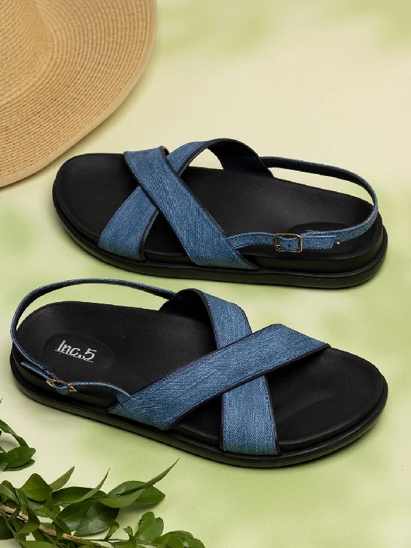 Child - Friendly Women's Sandals with a Secure Buckle in Purple for Moms on the GoWomens Blue Solid Open Toe Casual Flat Sandals Child - Friendly Women's Sandals with a Secure Buckle in Purple for Moms on the GoWomens Blue Solid Open Toe Casual Flat Sandals