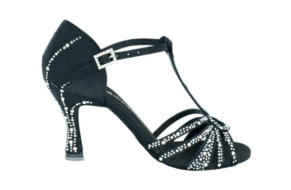 Cushioned Insole Contemporary Dance Shoes in Navy for Comfortable PerformancesDancin 5 bands Crossed motif Black Satin and Crystal Strass Black Cushioned Insole Contemporary Dance Shoes in Navy for Comfortable PerformancesDancin 5 bands Crossed motif Black Satin and Crystal Strass Black