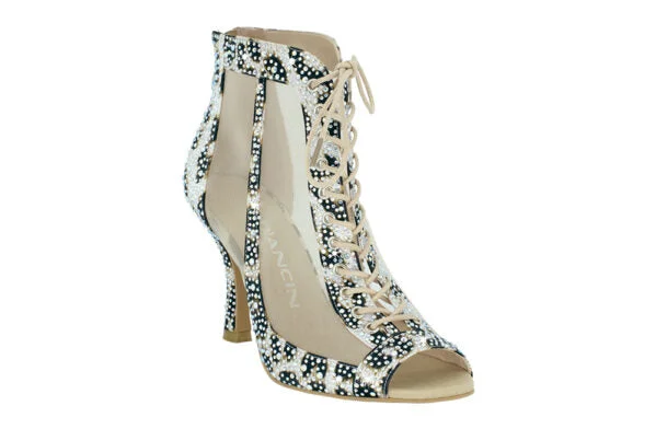 Water - Resistant Canvas Contemporary Dance Shoes in Multicolor for Outdoor UseDancin Boots Spacial Edition Leopard Satin with Lace and Zip Carbon Chrome Water - Resistant Canvas Contemporary Dance Shoes in Multicolor for Outdoor UseDancin Boots Spacial Edition Leopard Satin with Lace and Zip Carbon Chrome