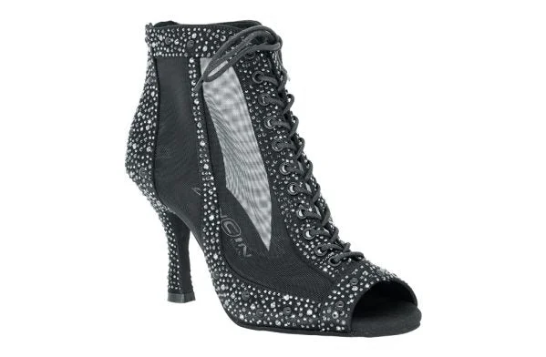 Elastic - Top Modern Dance Shoes in Pink for a Snug FitDancin Boots with Lace and Zip Chrome with Strass Elastic - Top Modern Dance Shoes in Pink for a Snug FitDancin Boots with Lace and Zip Chrome with Strass