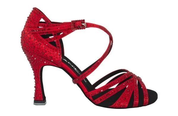 Vegan Leather Ballet Dance Shoes in Gray for Ethical ChoicesDancin Crossed Ribbon Tie 5 Bands Red Satin with Strass Vegan Leather Ballet Dance Shoes in Gray for Ethical ChoicesDancin Crossed Ribbon Tie 5 Bands Red Satin with Strass