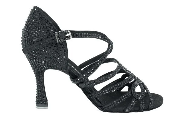 Non - Slip Soles Salsa Dance Shoes in Lime Green for Secure MovementsDancin Crossed Ribbon Tie 5 Fixed Bands and 1 Strech Black Satin Strass Non - Slip Soles Salsa Dance Shoes in Lime Green for Secure MovementsDancin Crossed Ribbon Tie 5 Fixed Bands and 1 Strech Black Satin Strass