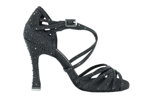 Sparkly Rhinestone - Embellished Hip - Hop Dance Shoes in Gold for a Glamorous LookDancin Crossed Ribbon Tie Black Satin with Strass Sparkly Rhinestone - Embellished Hip - Hop Dance Shoes in Gold for a Glamorous LookDancin Crossed Ribbon Tie Black Satin with Strass