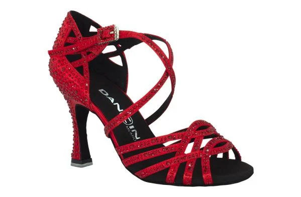 Heel - Protector Hip - Hop Dance Shoes in Brown for Long - Lasting UseDancin Red Satin with Strass - 10cm Heel - Protector Hip - Hop Dance Shoes in Brown for Long - Lasting UseDancin Red Satin with Strass - 10cm