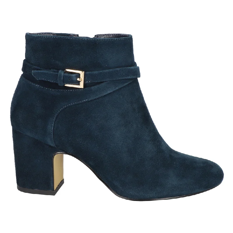 women's ankle boots with velvetArlette Round Toe Zippered Booties