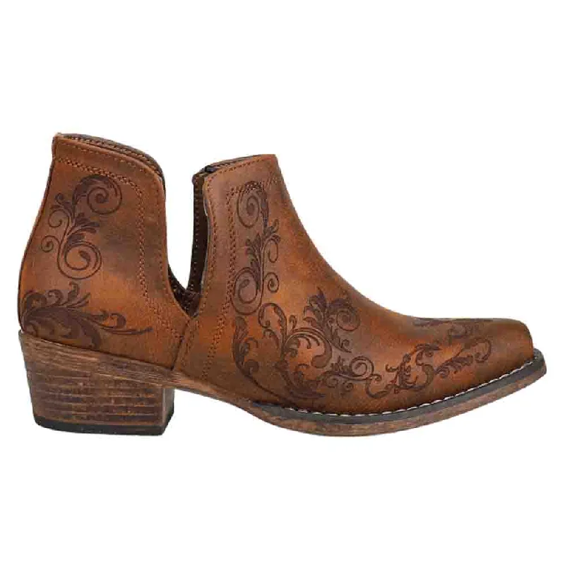 women's ankle boots for winterAva Paisley Embossed Snip Toe Cowboy Booties
