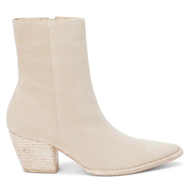 women's ankle boots for petite womenCaty Suede Pointed Toe Zippered Booties