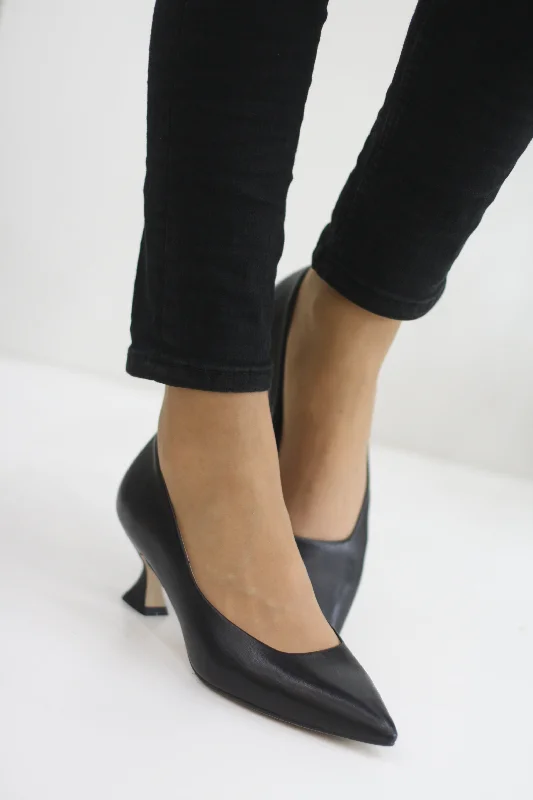 women's ankle boots for special occasionsMARIAN 1700 BLACK LEATHER KITTEN HEEL
