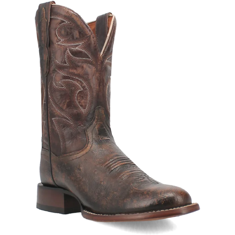 women's high shaft moto bootsDan Post Cognac/Brown Clyde Smooth Ostrich Round Toe Boots for Men