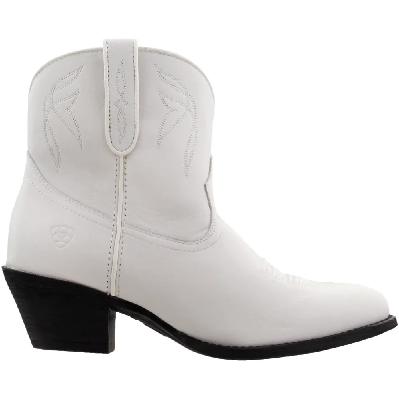 women's ankle boots with bow detailsDarlin Embroidered Round Toe Cowboy Booties