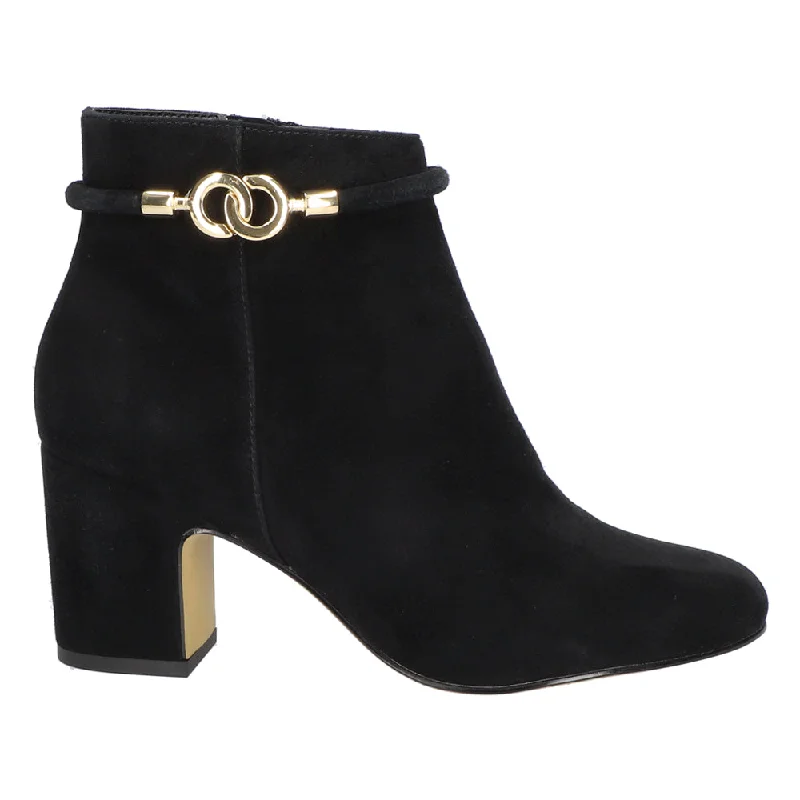 women's ankle boots with studsDiaz Round Toe Zippered Booties