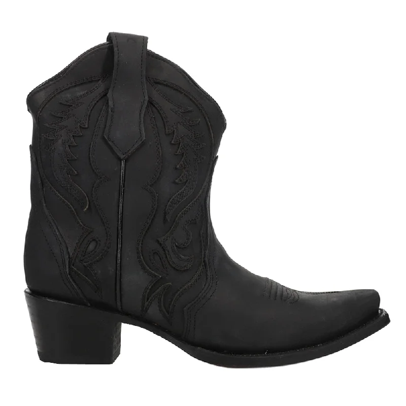 women's ankle boots for rainy weatherEmbroidered And Inlay Ankle Snip Toe Cowboy Booties