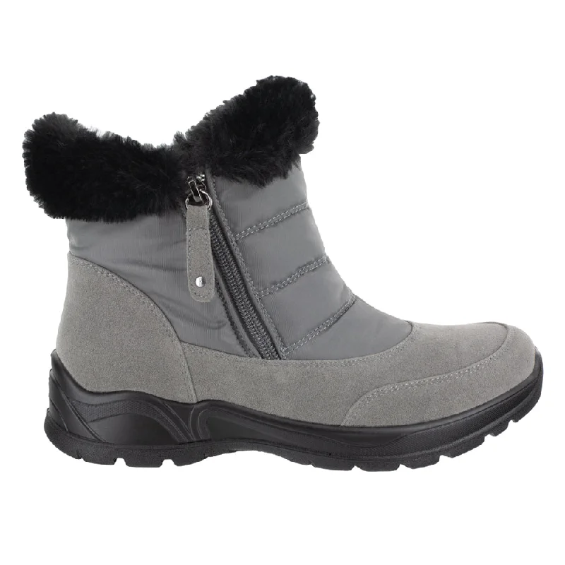 women's ankle boots with square toeFrosty Zippered Round Toe Boots