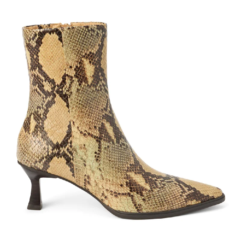 women's waterproof ankle bootsGabbie Snake Pointed Toe Zippered Boots