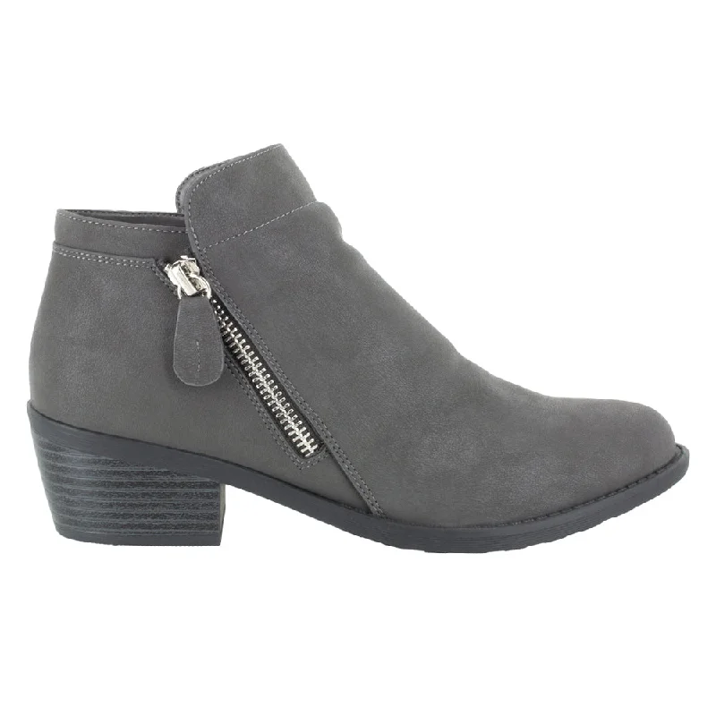 women's ankle boots with kitten heelsGusto Zippered Round Toe Booties