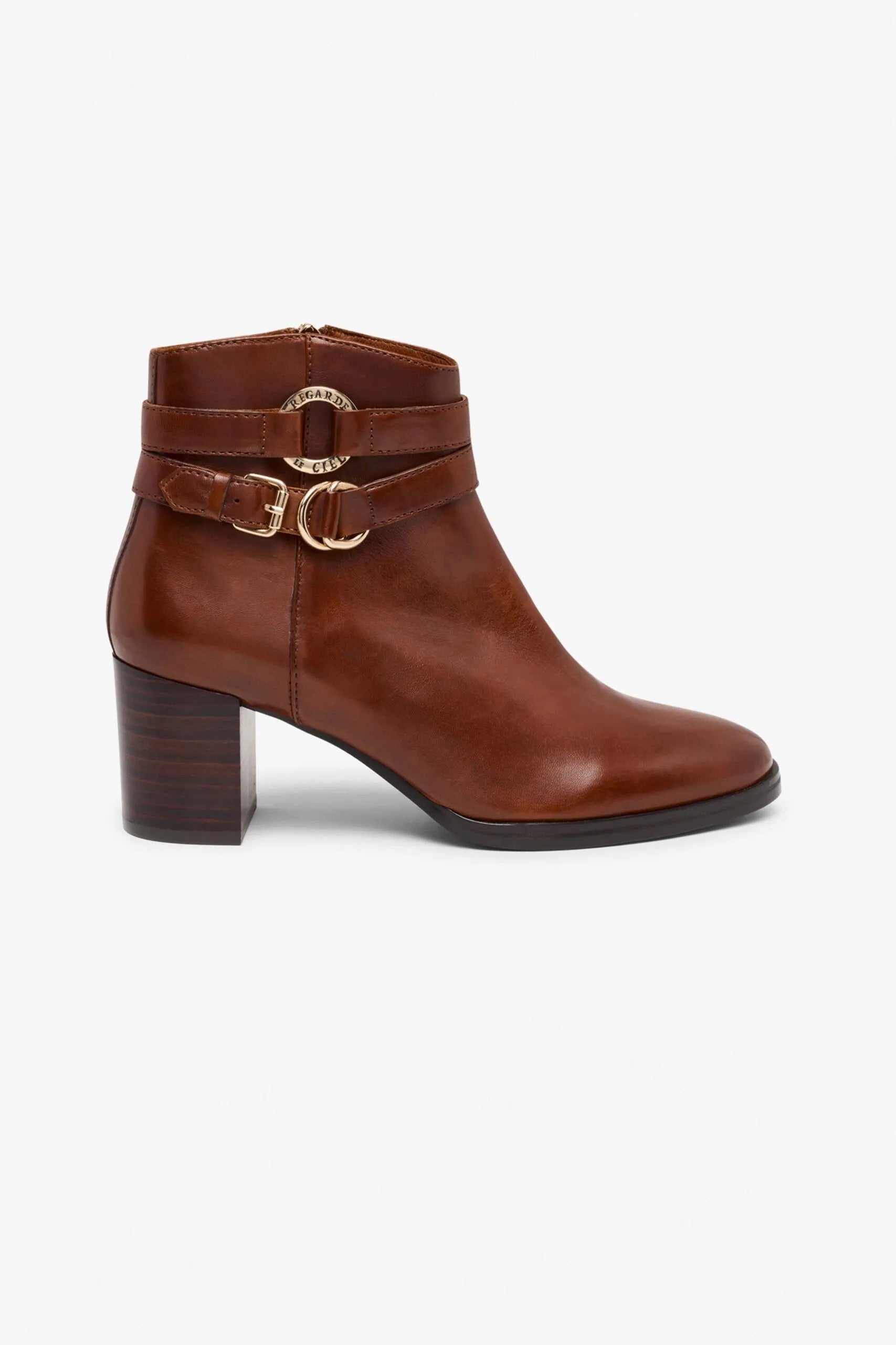 women's ankle boots with pull tabsJOAN-01 Cuoio