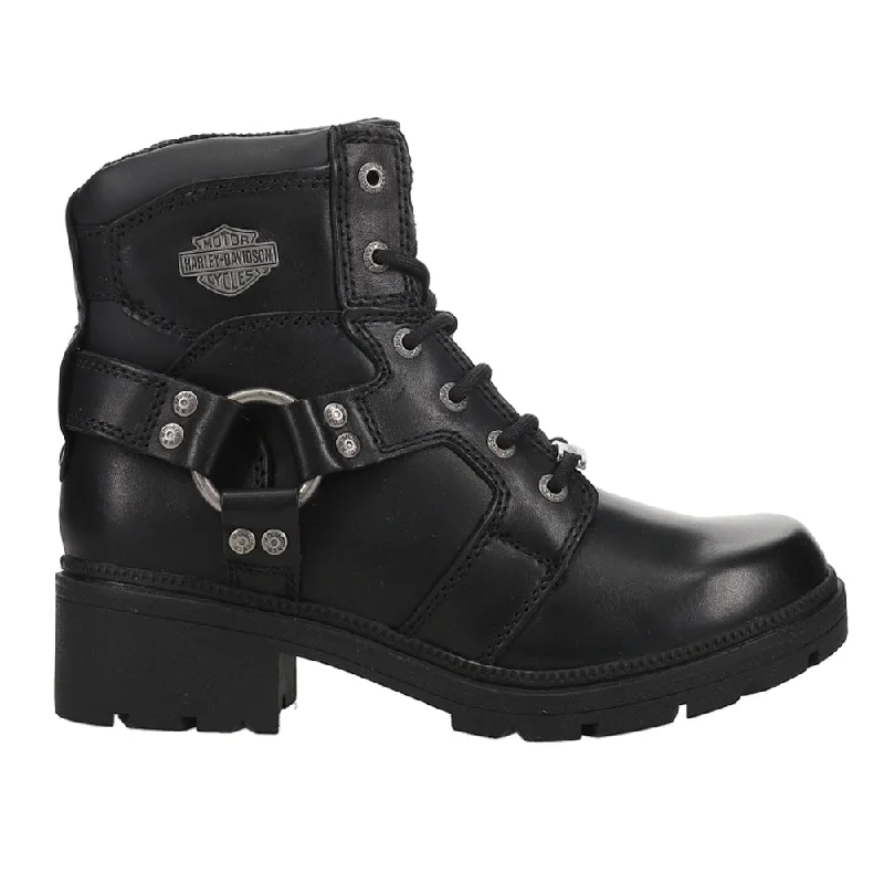 women's ankle boots with unique patternsJocelyn Zippered Lace Up Motorcycle Boots