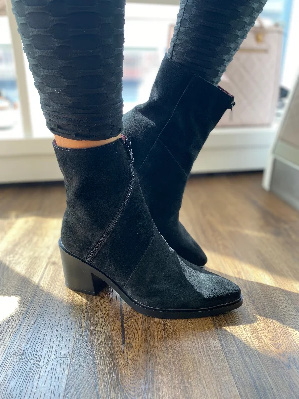 women's ankle boots with over-the-knee lookJose Saenz Suede Zip Ankle Boot