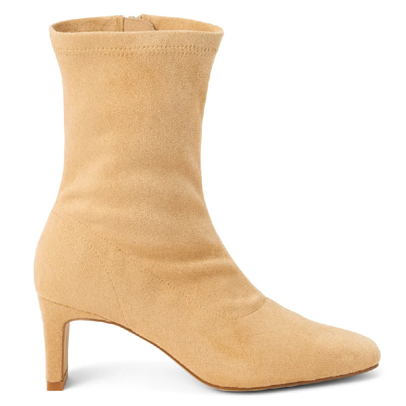 women's ankle boots with kitten heelsLoren Square Toe Zippered Boots