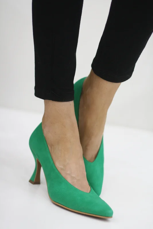 women's ankle boots with velvetMARIAN 4601 GREEN SUEDE HEELS