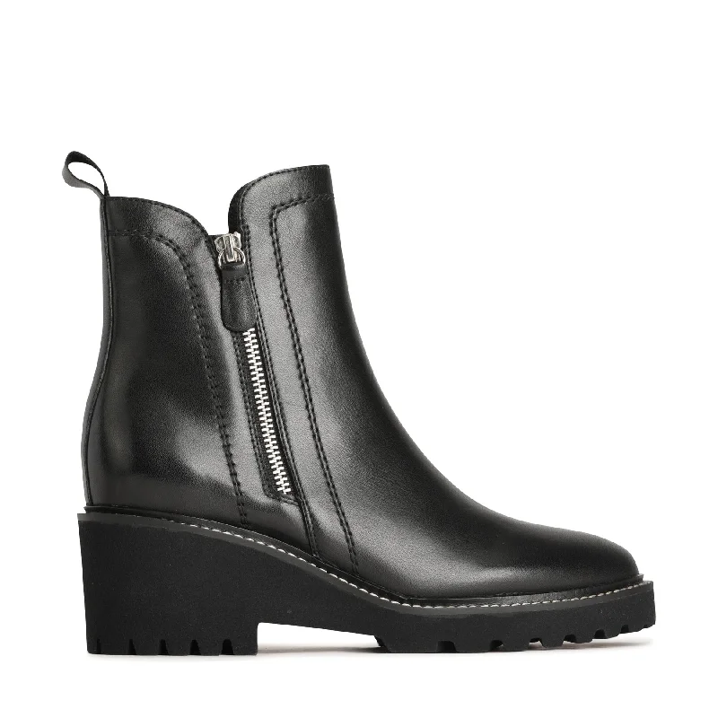 women's ankle boots with adjustable strapsPARSON WEDGE BOOT LEATHER