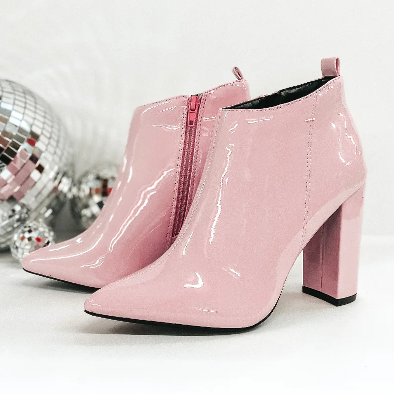 women's ankle boots with cutoutsIt's Your Moment Pointed Toe Patent Heeled Booties in Pale Pink women's ankle boots with cutoutsIt's Your Moment Pointed Toe Patent Heeled Booties in Pale Pink