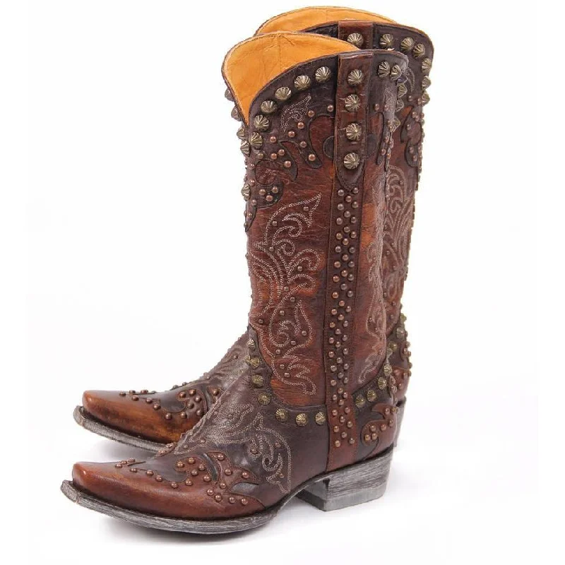 women's vintage western bootsOld Gringo- Raelene Chocolate and Brass Women's Boots