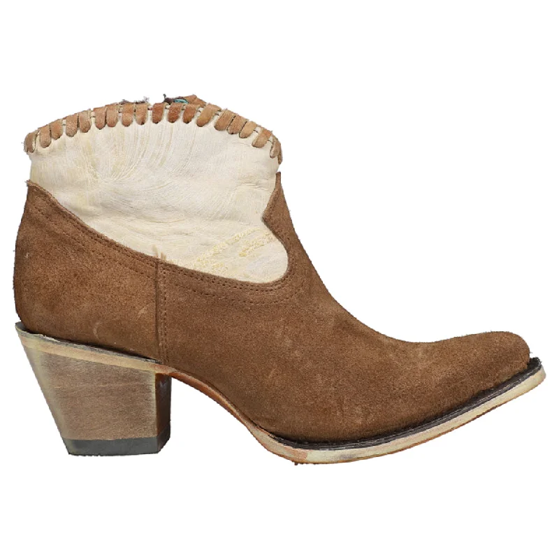 women's ankle boots for wide calvesSand & Brown Woven Round Toe Cowboy Booties