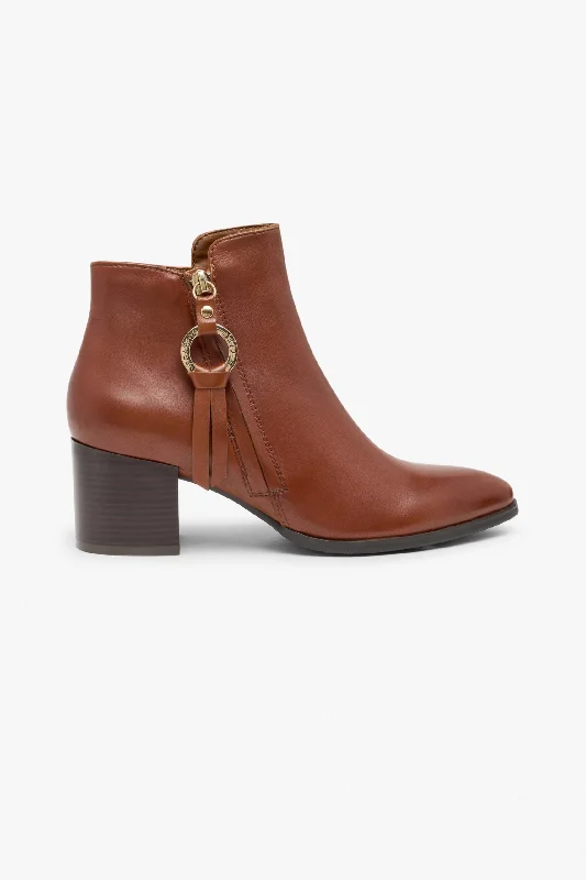 women's ankle boots with zippersTAYLOR-01 Cuoio