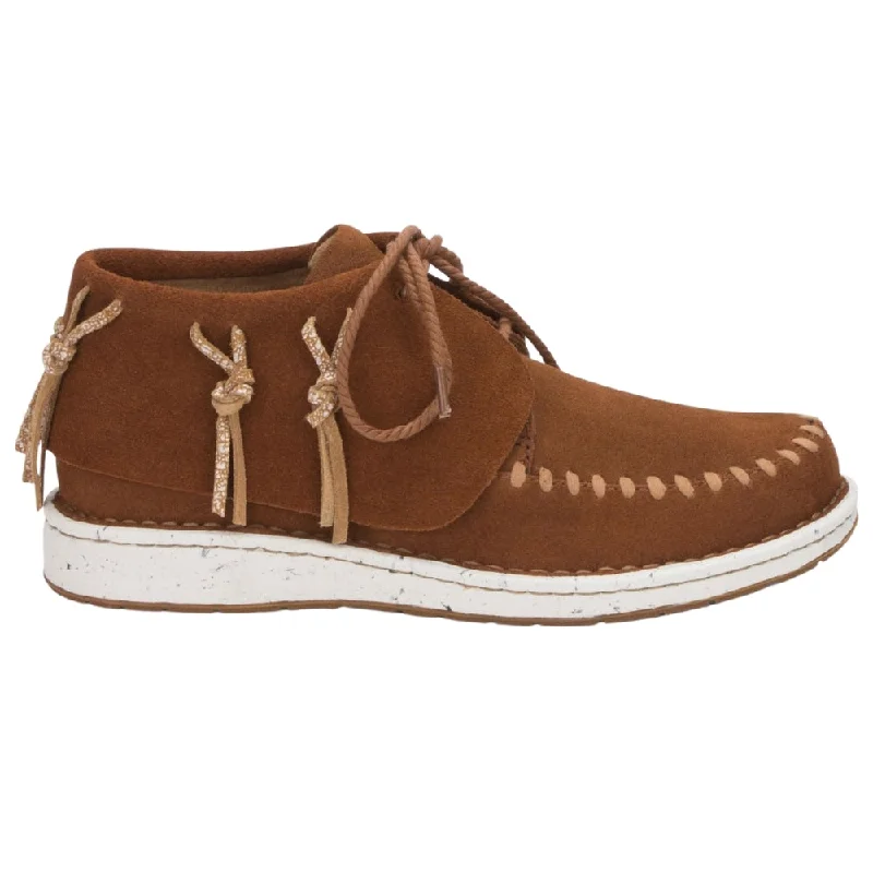 women's leather ankle bootsTeepee Fringe Round Toe Moccasin Booties