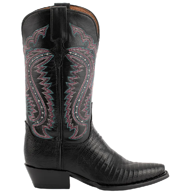 women's short cowboy bootsTeju Lizard Embroidered Snip Toe Cowboy Boots