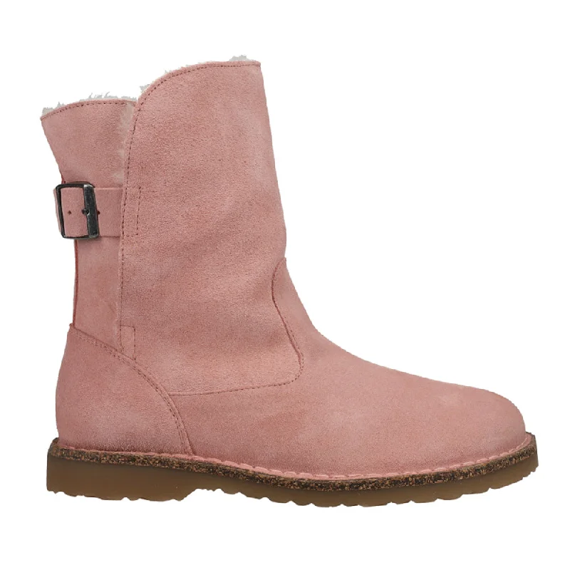 suede ankle boots for womenUpsalla Shearling Suede Leather Round Toe Pull On Boots