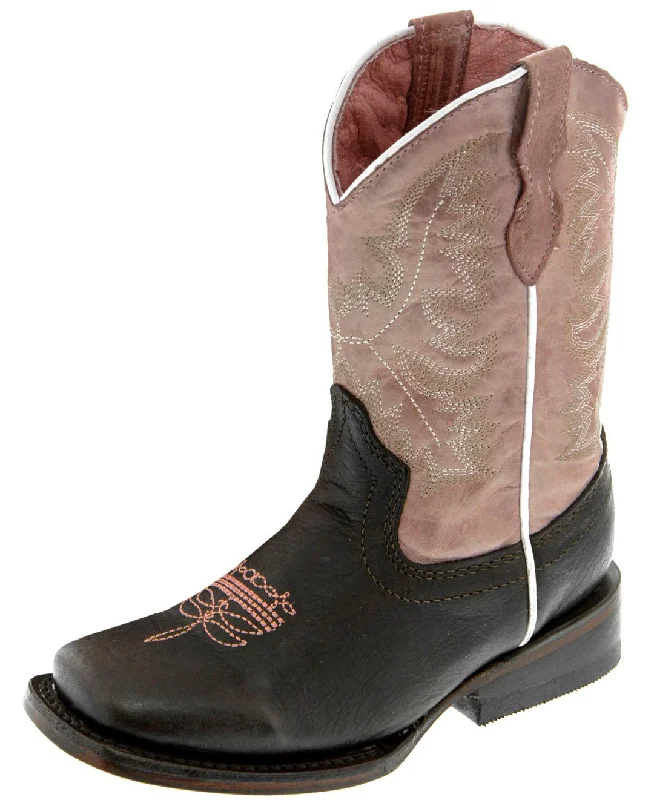 women's cowboy boots with cutoutsGirls Pink & Dark Brown Stitched Leather Cowgirl Boots - Square Toe women's cowboy boots with cutoutsGirls Pink & Dark Brown Stitched Leather Cowgirl Boots - Square Toe