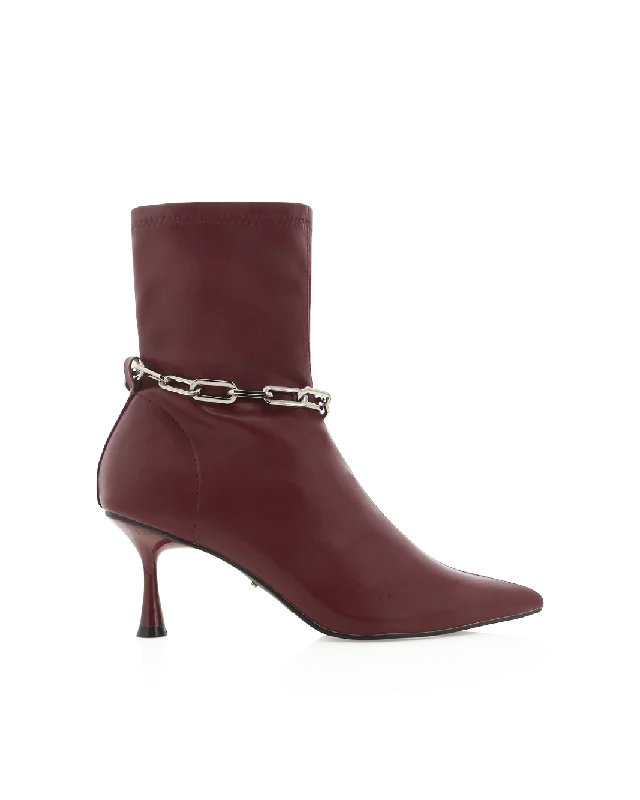 women's ankle boots with block heelsVERNA - CHERRY RED